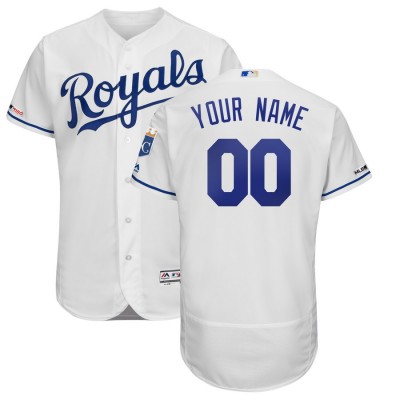 Kansas City Royals Majestic Home Authentic Collection Flex Base Custom Jersey White
